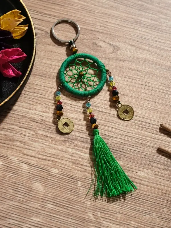 Брелок &laquo;Ловец снов&raquo;, 4&times;15 см, тёмно-зелёный