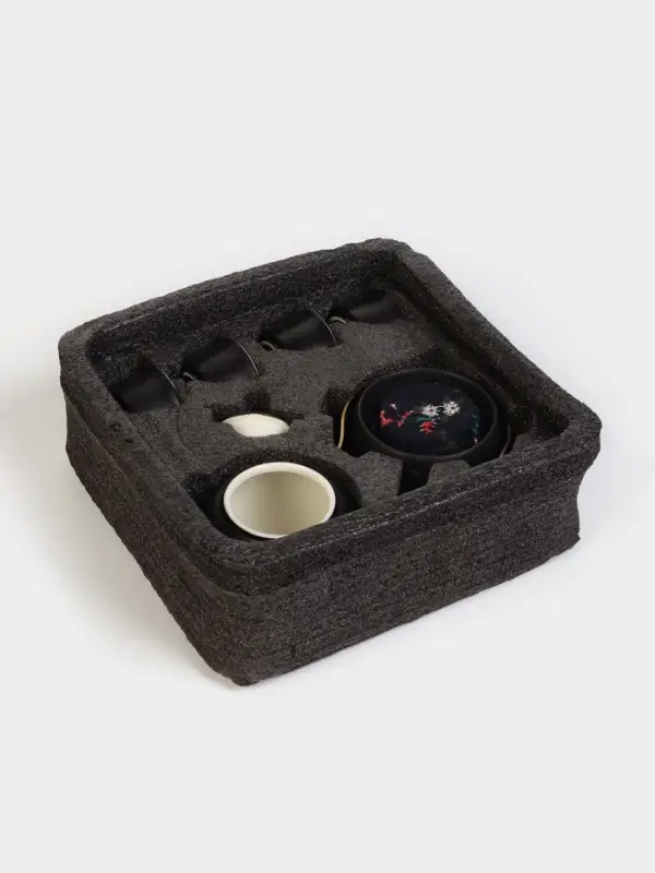 Набор для чайной церемонии &laquo;Мотомия&raquo;, 9 предметов, на 4 персоны, чашка 40 мл, чайник 200 мл, керамика, чёрный