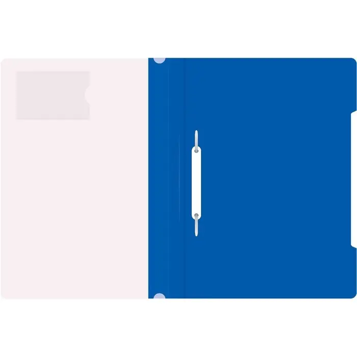 Папка-скоросшиватель Calligrata, А4, 180 мкм, карман для визитки, прозрачный верх, синяя