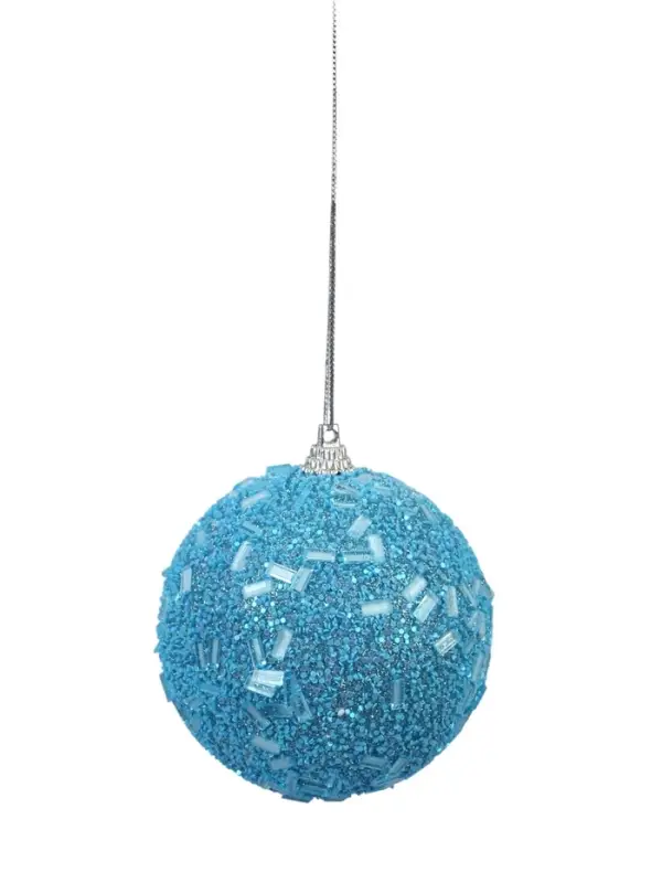 Ёлочный шар новогодний d=8 см «Карнавал» мерцание, голубой Ёлочный шар новогодний d=8 см «Карнавал» мерцание, голубой