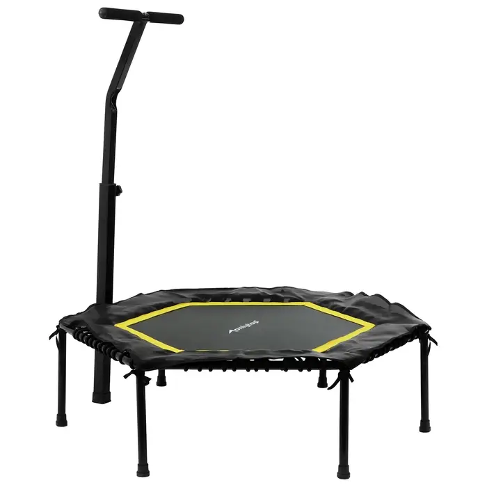 Батут для фитнеса, d=115 см, с ручкой, цвет чёрно-жёлтый Батут для фитнеса, d=115 см, с ручкой, цвет чёрно-жёлтый