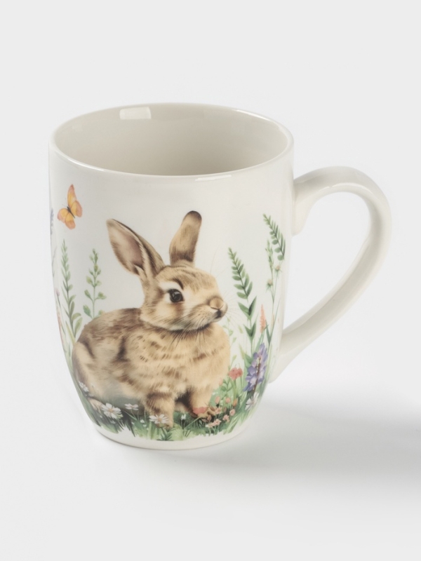 Кружка Доляна «Зайка», 330 мл, фарфор, белая
