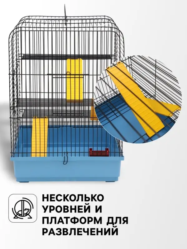 Клетка для грызунов "Сеня 3-1", 49&times;36&times;51 см, цвет МИКС