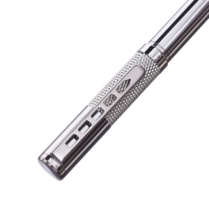 Ручка подарочная шариковая в кожзам футляре поворотная Стиль корпус серебро Ручка подарочная шариковая в кожзам футляре поворотная Стиль корпус серебро