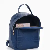 Рюкзак женский на молнии, с карманом, размер 24&times;12&times;31 см, синий