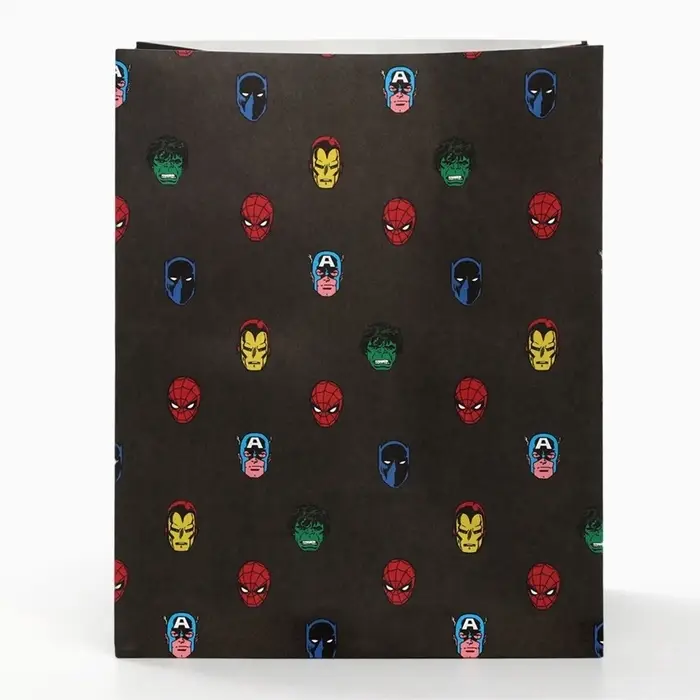 Пакет подарочный крафтовый со стикерами, Мстители, 18&times;22&times;12 см