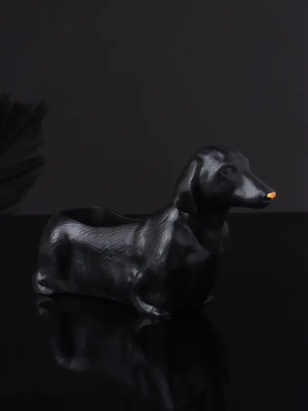 Подставка для мелочей "Такса" 16х10х6 см, черный