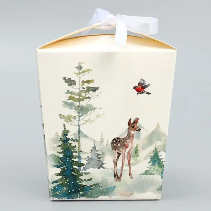 Бонбоньерка новогодняя «Новогодняя акварель», 7.5 х 8 х 7.5 см Бонбоньерка новогодняя «Новогодняя акварель», 7.5 х 8 х 7.5 см