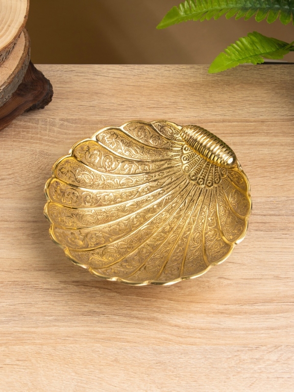 Блюдо сервировочное «Морская раковина», латунь, 18×18×7 см