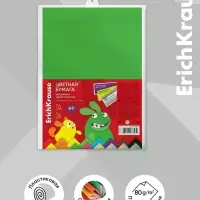 Бумага цветная А4 ErichKrause Jolly Friends, 16 листов, 16 цветов, односторонняя, мелованная, неоновая, металлизированная