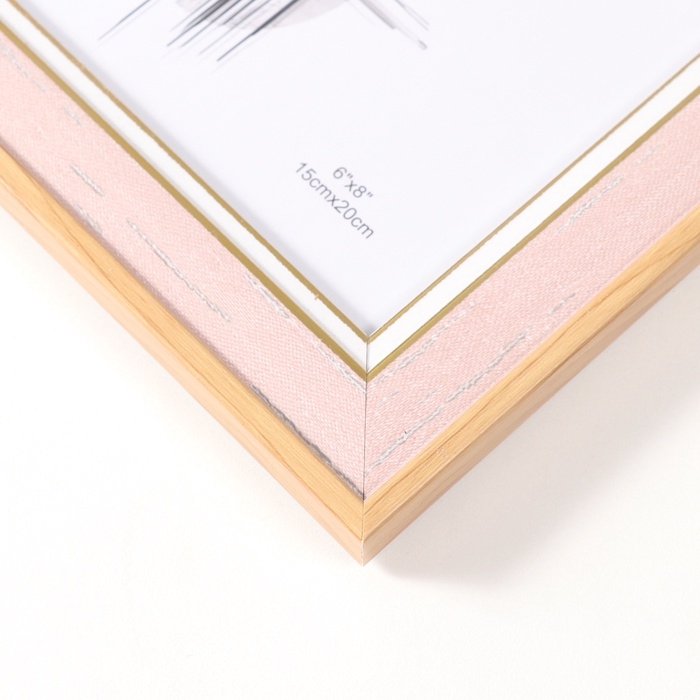 Фоторамка пластик 15х20 см Фоторамка пластик 15х20 см "Антик" розовая с белой полосой 1,5х18,8х23,8 см