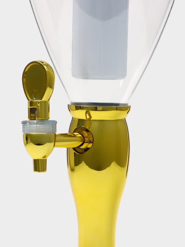 Башня пивная «Вавилон стиль«, 3 л, ёмкость для льда, подсветка, пластик, золотистый Башня пивная «Вавилон стиль«, 3 л, ёмкость для льда, подсветка, пластик, золотистый