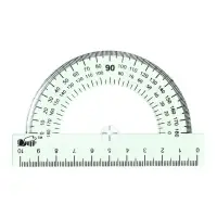 Транспортир 180°/10 см Calligrata, пластиковый, прозрачный, зелёный, МИКС