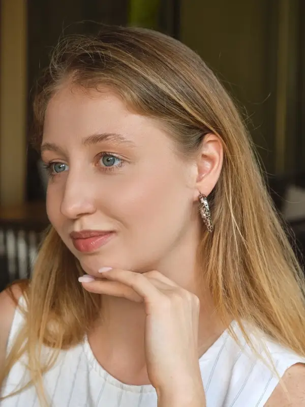 Серьги QF &laquo;Леопард&raquo;, набор 3 пары, цветной в серебре