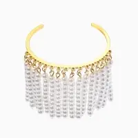 Браслет жемчужный "Кольцо", цвет белый в золоте, бусина 6