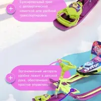 Снегокат &laquo;Тимка спорт 4-1&raquo; Смешарики, со спинкой, зелёный, фиолетовый, ТС4-1/СШ1 Nika
