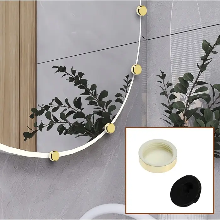 Зеркалодержатель ТУНДРА, d=25 мм, без сверления, цвет золото, пластик, 4 шт.