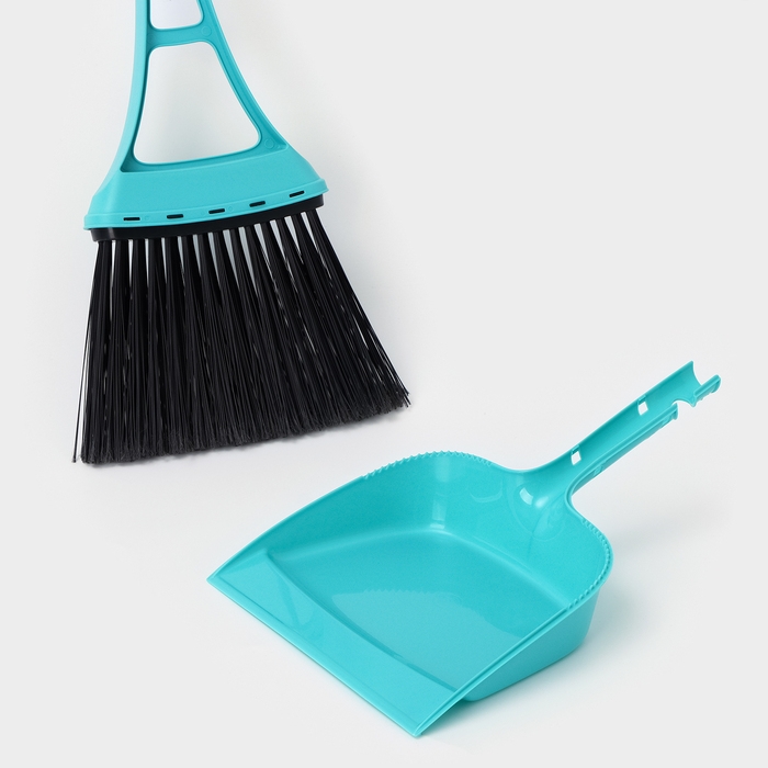 Веник для пола с совком «Практик», цвет бирюзовый Веник для пола с совком «Практик», цвет бирюзовый