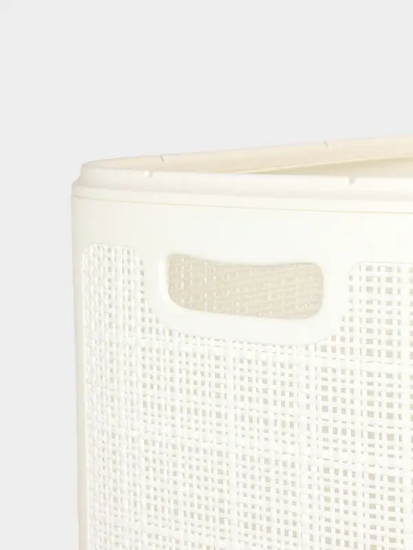 Плетёная корзина для белья с крышкой Плетёная корзина для белья с крышкой "Лён" 100л 43×32×80см, цвет белый