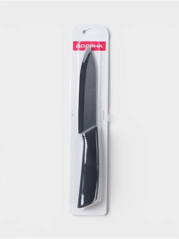 Нож кухонный керамический Black, лезвие 12.5 см, ручка soft-touch, чёрный