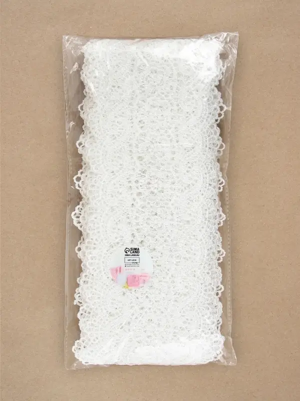 Кружево гипюровое, 105 мм, 6.8&plusmn;0.5 м, цвет белый