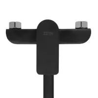 Смеситель для ванны ZEIN Z2493, излив 35 см, картридж 35 мм, с душ набором, черный/хром