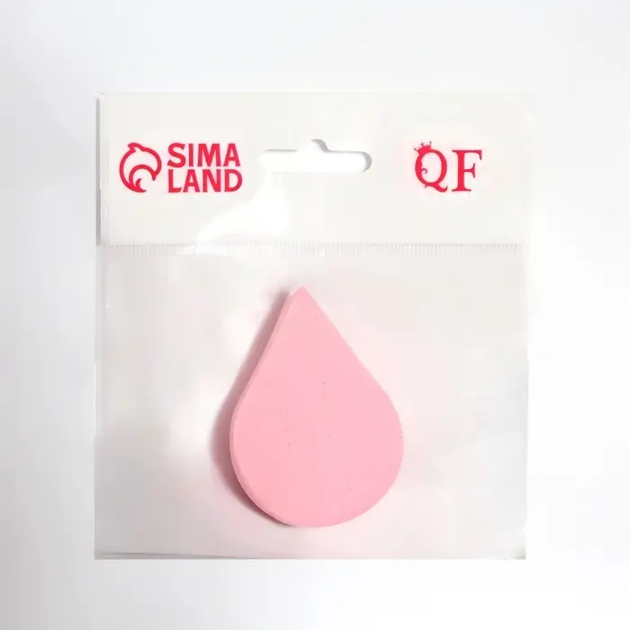 Спонж для макияжа «Плоская капля», 6×4.5 см, розовый