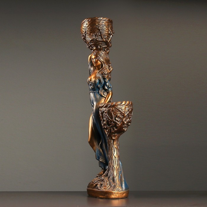 Фигура  Фигура "Девушка с двумя кашпо" красная, 24х30х96см