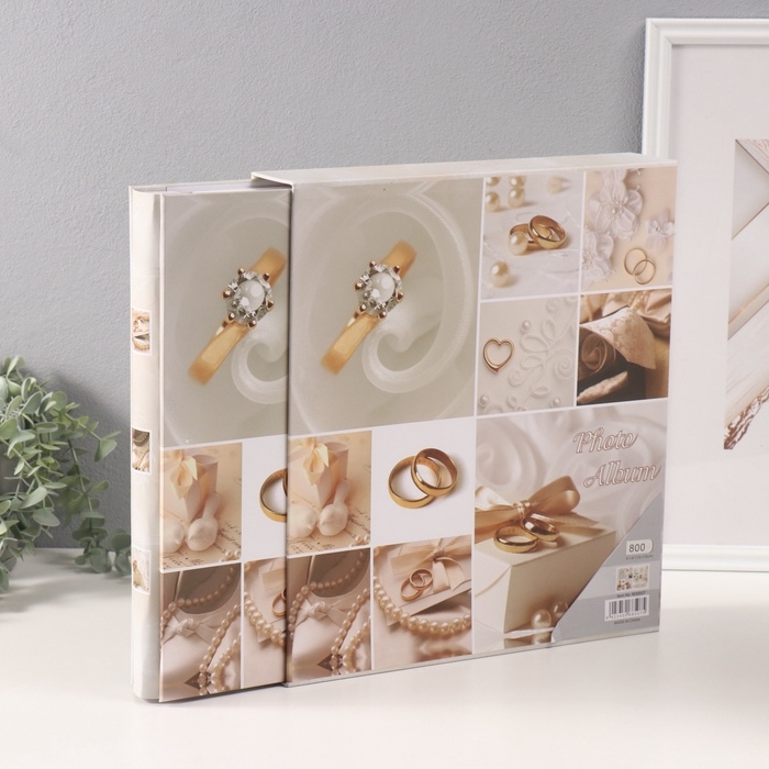 Фотоальбом на 800 фото 10х15 см Фотоальбом на 800 фото 10х15 см "Свадебные воспоминания" в коробке МИКС 5,5х30,5х33,5 см