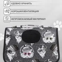 Сумка - переноска каркасная &laquo;Зимние коты&raquo;, размер S, 37.5&times;17&times;22 см