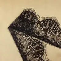 Кружево реснички, 90 мм, 9&plusmn;0.5 м, в бобине 3 шт. по 3 м, чёрное