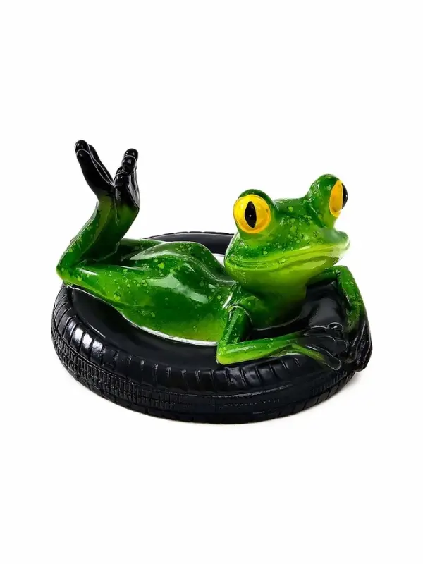 Садовая фигура 14 х 13 х 9,5 см Садовая фигура 14 х 13 х 9,5 см "Лягушка на шине" Водоплавающая