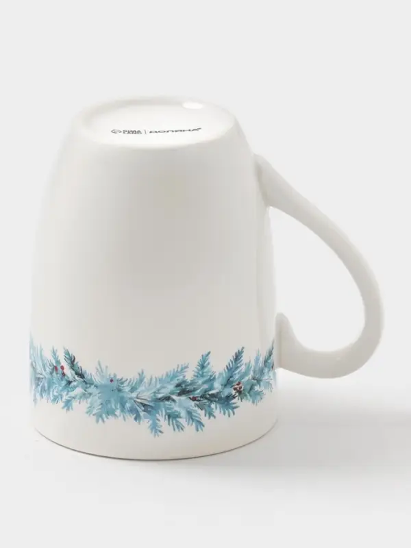 Кружка новогодняя Доляна «Зимний вечер», 300 мл, фарфор, белая Кружка новогодняя Доляна «Зимний вечер», 300 мл, фарфор, белая