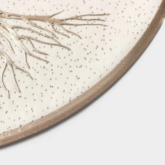 Салфетки сервировочные на стол Доляна &laquo;Древо&raquo;, 2 шт., d=38 см, бежевые