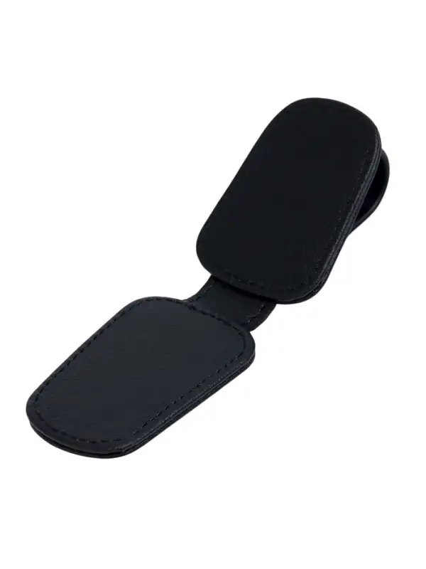 Держатель для очков автомобильный, кожаный, черный Держатель для очков автомобильный, кожаный, черный