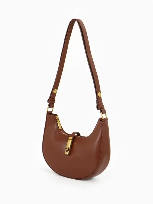 Сумка женская багет TEXTURA на молнии, 24&times;6&times;14 см, коричневая