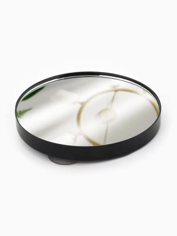 Зеркало макияжное, увеличение &times;10, на присосках, d=9 см, чёрное