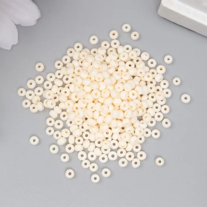 Бисер стекло 8/0  Бисер стекло 8/0 "Маршмеллоу. Матовый. Телесный" 10 гр