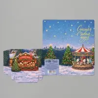 Открытка с местом под шоколадку &laquo;С Новым Годом. Карусель&raquo;