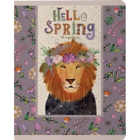 Тетрадь общая А5 ,48л, клетка,скрепка, HELLO SPRING, 5 шт в уп,7-48-448/5
