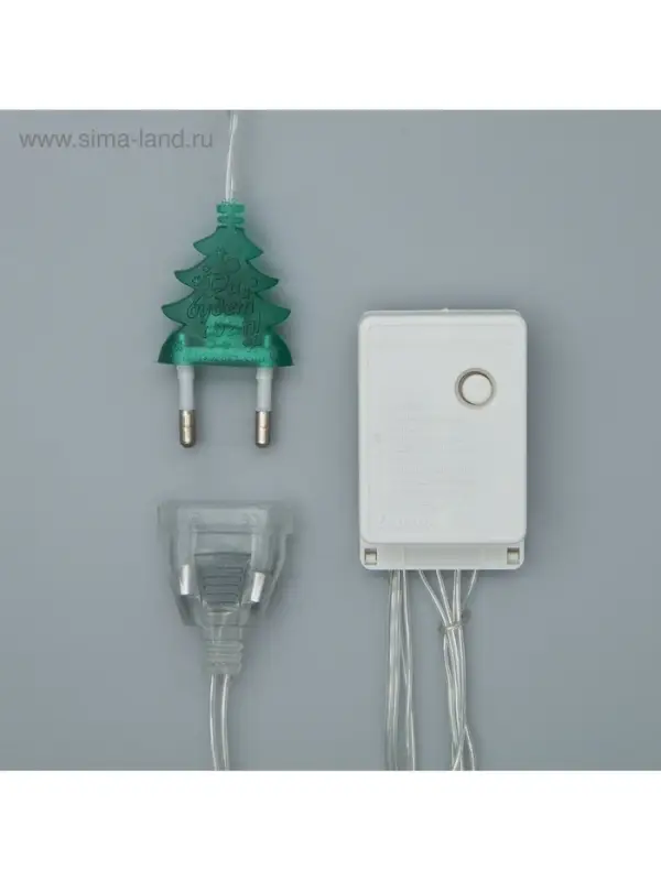 Гирлянда &laquo;Занавес&raquo; 2&times;1.5 м с насадками &laquo;Ёжики&raquo;, IP20, прозрачная нить, 360 LED, свечение белое, 8 режимов, 220 В