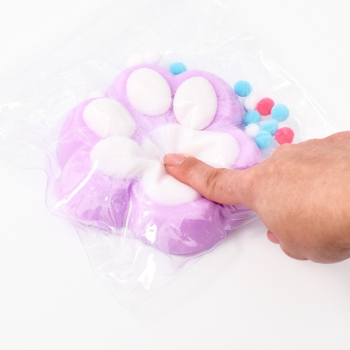 Сквиш антистресс - игрушка «Кошачья лапка», с пушистой посыпкой, МИКС