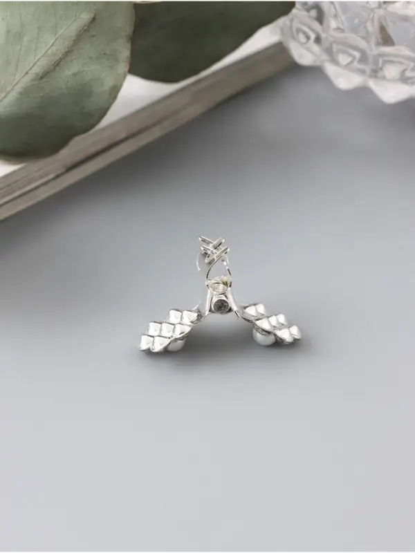 Крабик для волос«Мини», блеск цветок, 1 см, серебро Крабик для волос«Мини», блеск цветок, 1 см, серебро