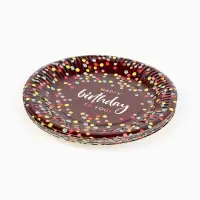 Тарелка одноразовая бумажная «Happy Birthday», конфетти, 18 см