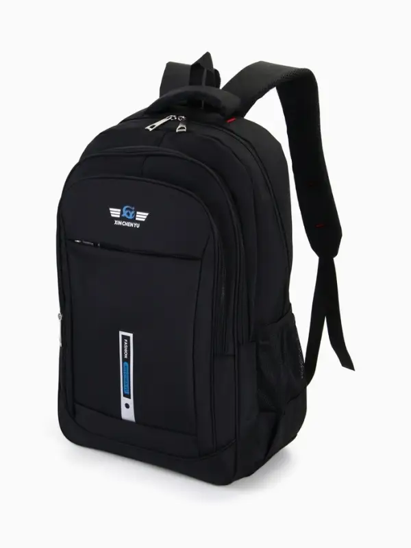 Рюкзак молодёжный на молниях, 2 отдела на молнии, 4 кармана, 37&times;17&times;54 см, чёрный