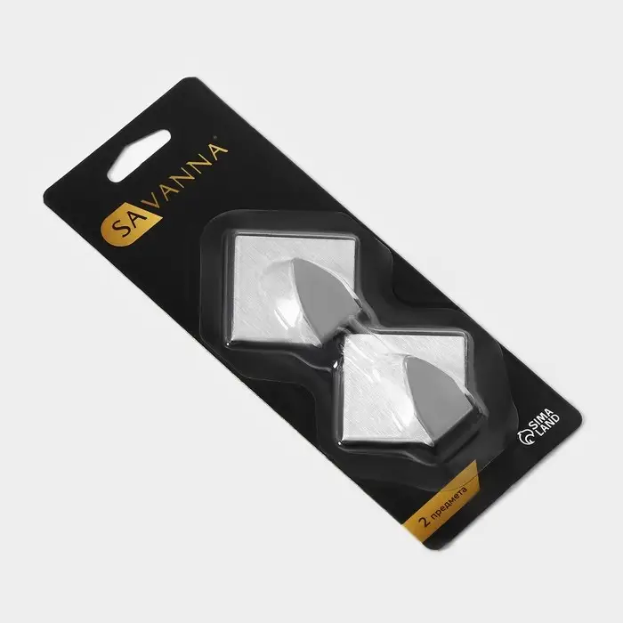 Крючки самоклеящиеся SAVANNA «Ромб», 2 шт., металл, 4.5×4.8×2 см, хромированные