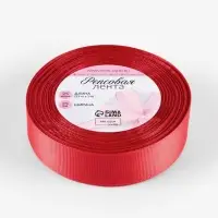 Лента репсовая, 25 мм, 23&plusmn;1 м, тёмно-красная №33