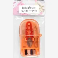 Швейный набор дорожный, 12 предметов, в футляре, 4.2&times;8 см, МИКС