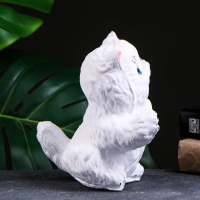 Копилка для денег «Кот Снежок», гипс, белый, 14×14×19 см