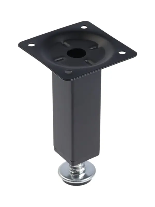 Опора квадратная OKV001BL ТУНДРА, d=25&times;25 мм, H=100 мм, чёрная, 4 шт.